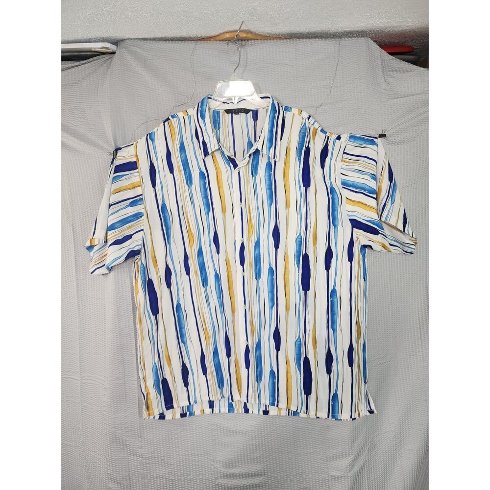 Vintage Jeevo Mens 4x Polyester Button Up Shirt Short Sleeve Y2K 70's